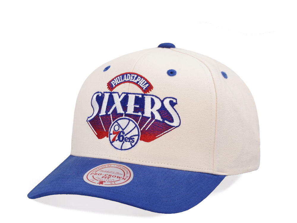 Mitchell & Ness Philadelphia 76ers Horizon Two Tone Pro Crown Fit Snapback Casquette