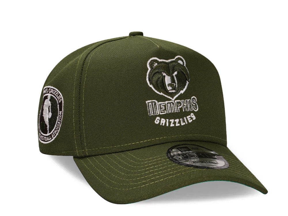 New Era Memphis Grizzlies Olive Edition 9Forty A Frame Snapback Casquette