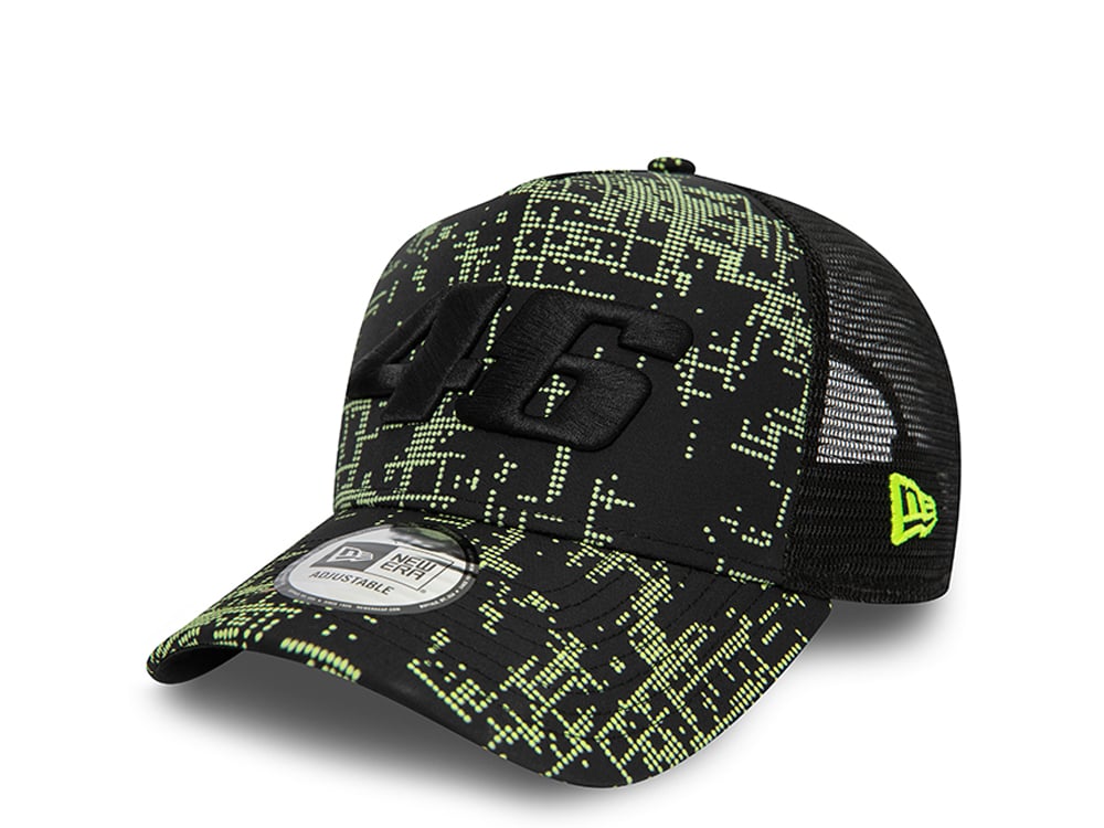 New Era VR46 Poly Aop Black A Frame Trucker Snapback Casquette