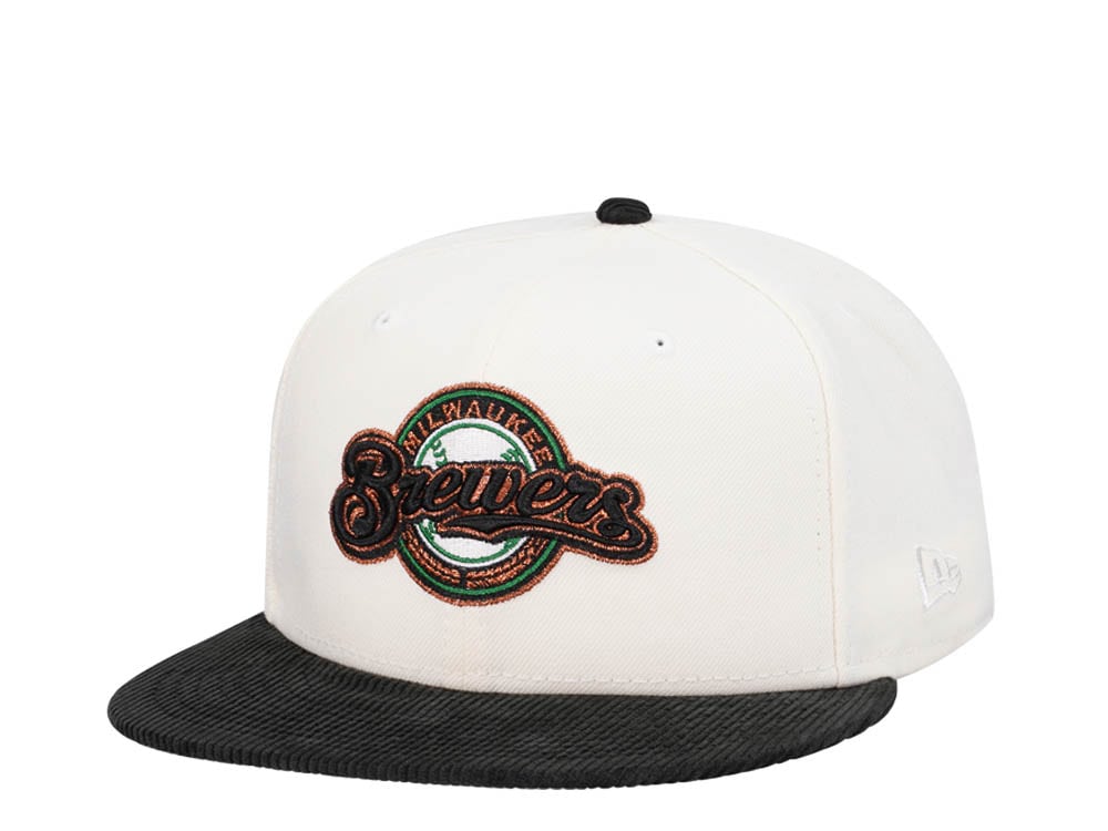 New Era Milwaukee Brewers Cream Cord Brim Prime Edition 59Fifty Fitted Casquette