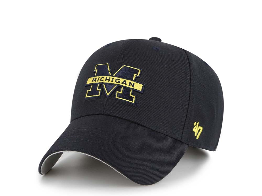 47Brand Michigan Wolverines Navy Wool MVP Strapback Casquette