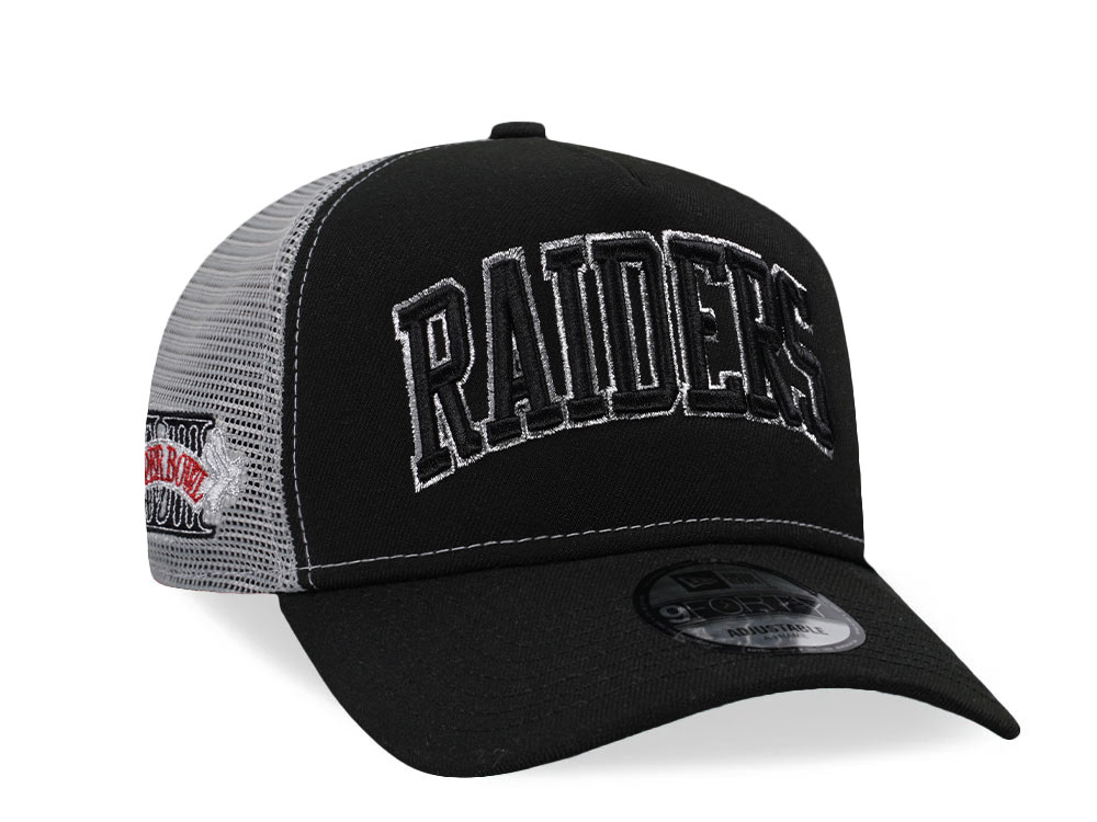 New Era Las Vegas Raiders Super Bowl XVIII Vintage Trucker 9Forty A Frame Snapback Casquette