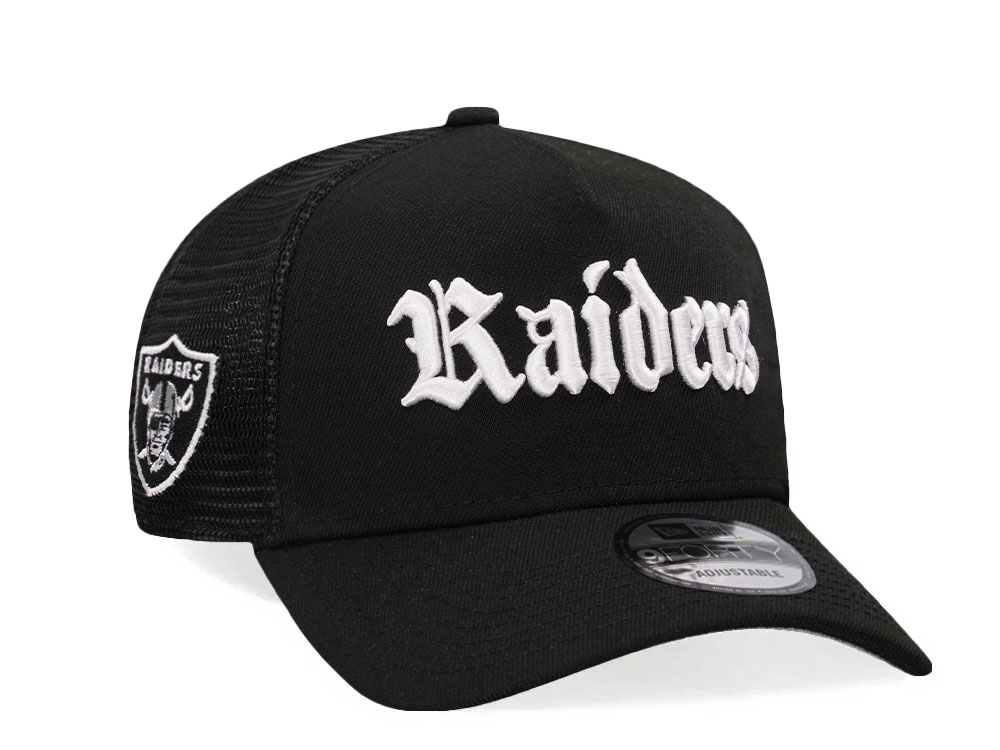 New Era Las Vegas Raiders Black Trucker A Frame 9Forty Snapback Casquette