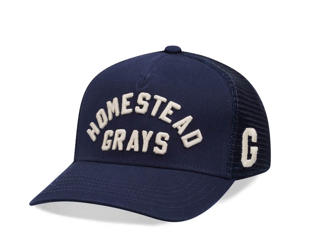 American Needle Homestead Grays Negro League Valin Navy Trucker Snapback Casquette