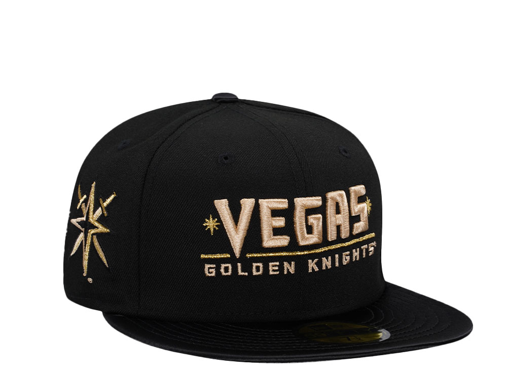 New Era Vegas Golden Knights Black Satin Brim Prime Edition 59Fifty Fitted Casquette