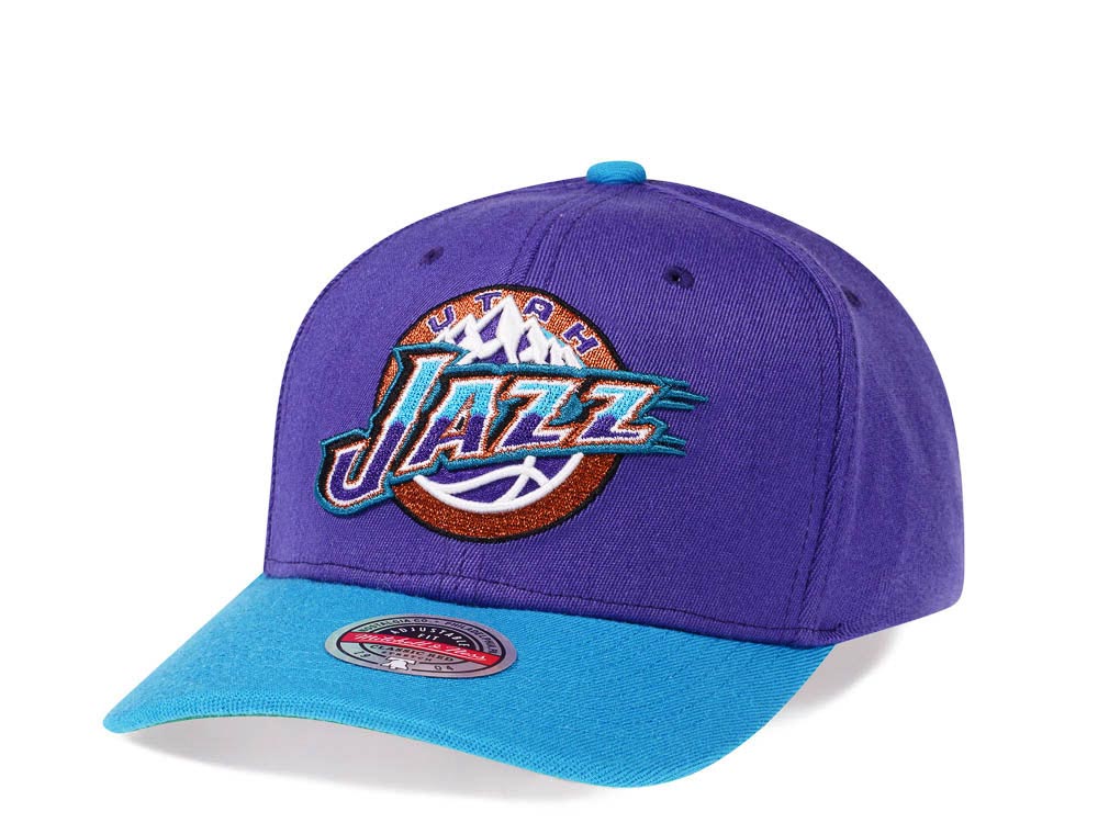 Mitchell & Ness Utah Jazz Team Two Tone Red Line Solid Flex Snapback Casquette