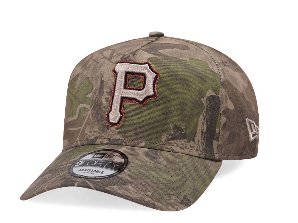 New Era Pittsburgh Pirates Leaf Camo Copper 9Forty A Frame Snapback Casquette