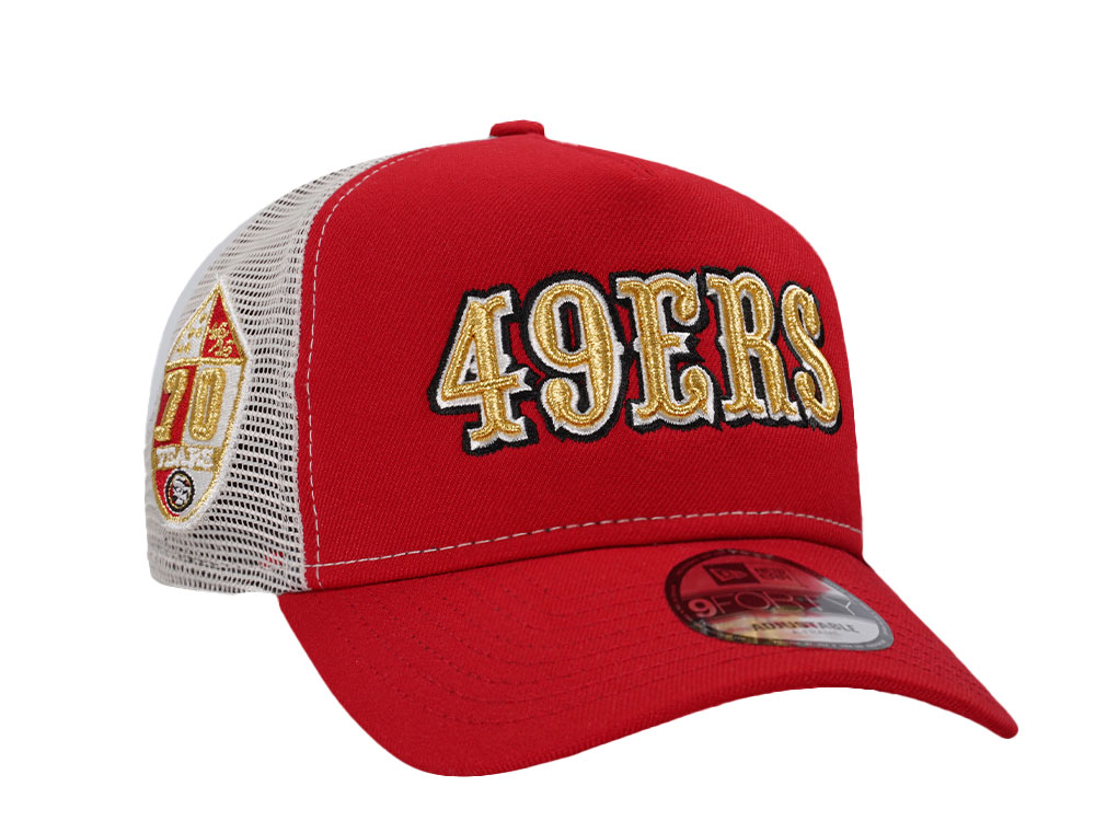 New Era San Francisco 49ers 70th Anniversary Vintage Trucker 9Forty A Frame Snapback Casquette