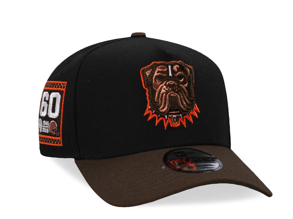 New Era Cleveland Browns 60th Anniversary Black Two Tone Edition 9Forty A Frame Snapback Casquette