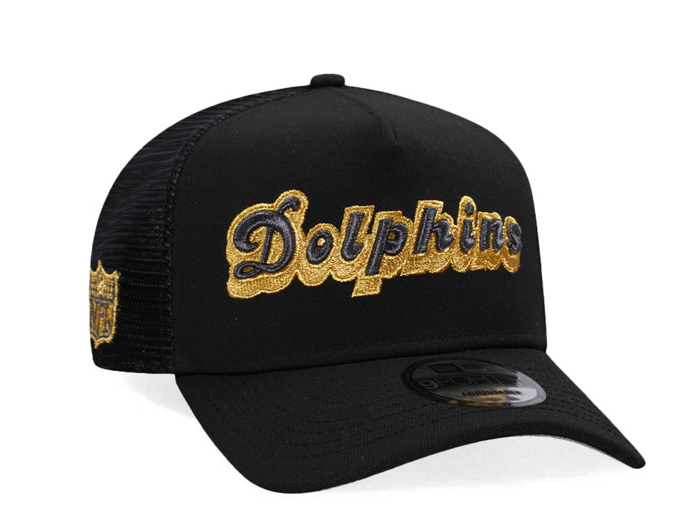 New Era Miami Dolphins Black and Gold Classic Edition Trucker A Frame 9Forty Casquette