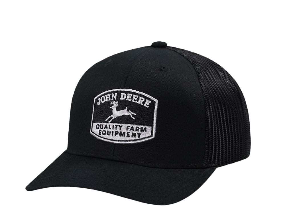 John Deere Quality Farm Black Trucker Snapback Casquette