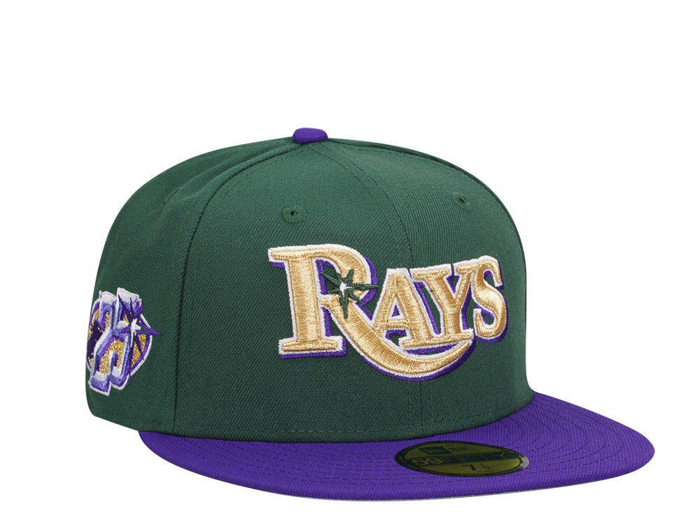 New Era Tampa Bay Rays 25th Anniversary Purple Green Two Tone Edition 59Fifty Fitted Casquette