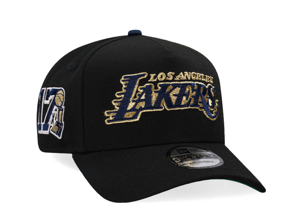 New Era Los Angeles Lakers Black Throwback Edition 9Forty A Frame Snapback Casquette