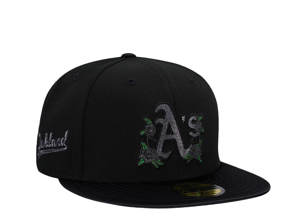 New Era Oakland Athletics Black Satin Brim Edition 59Fifty Fitted Casquette