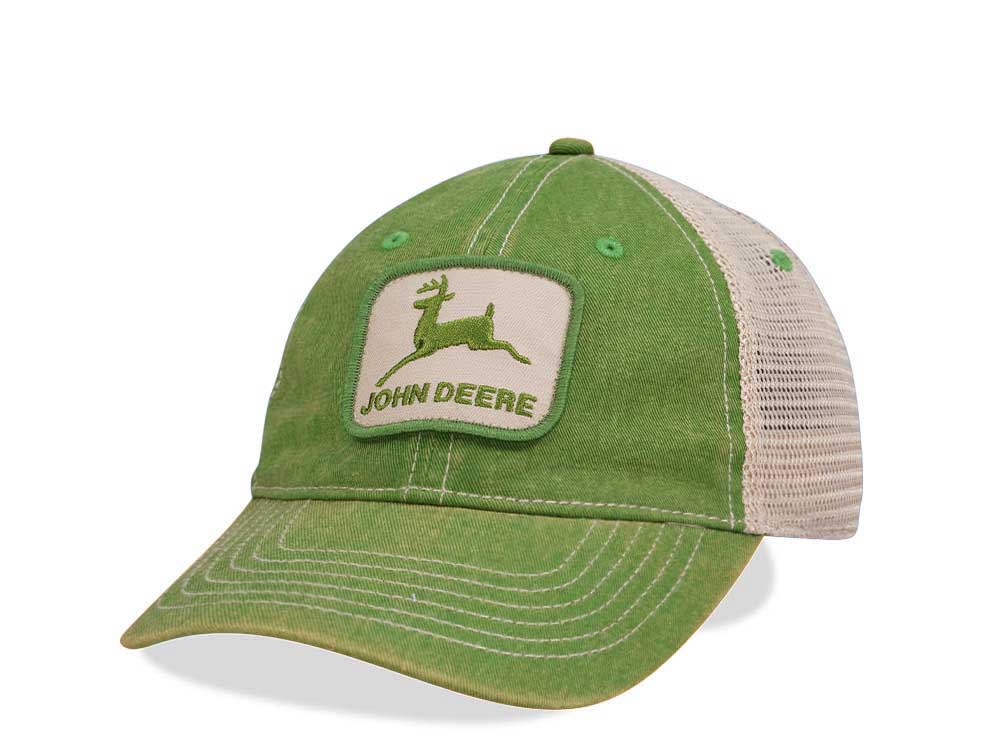 John Deere Logo Green Trucker Strapback Casquette