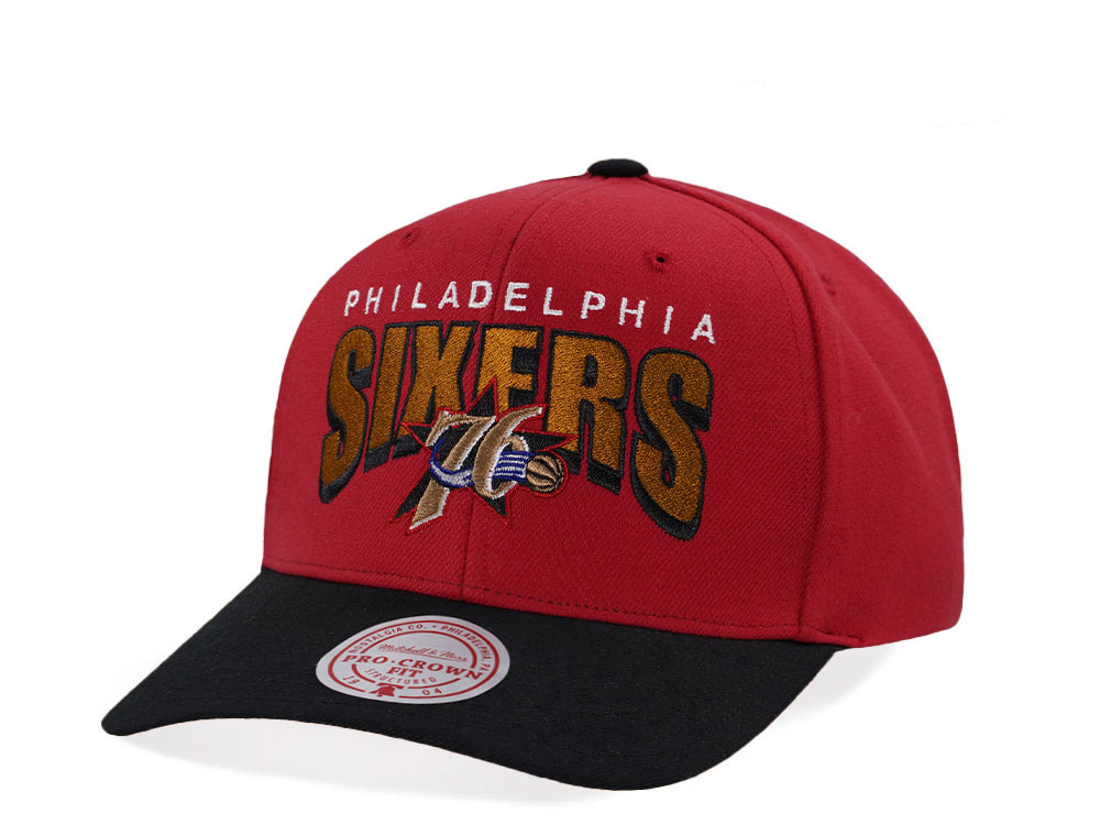 Mitchell & Ness Philadelphia 76ers Hardwood Classic Pro Crown Fit Red Snapback Casquette