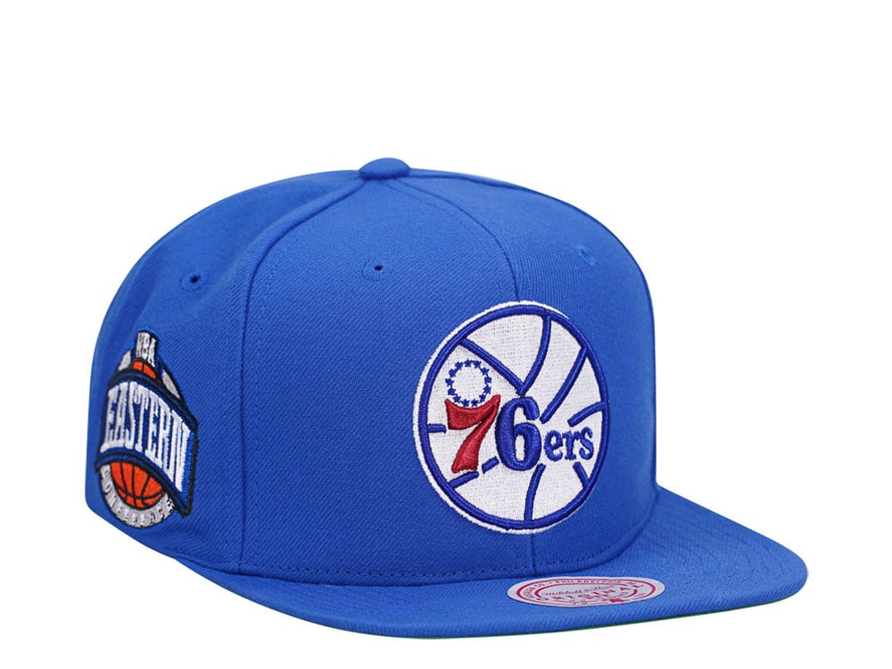 Mitchell & Ness Philadelphia 76ers Conference Patch Blue Snapback Casquette