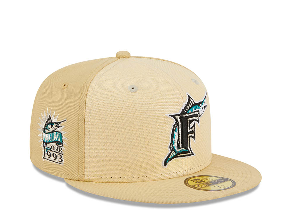 New Era Florida Marlins Inaugural Year 1993 Raffia Front Vegas Gold Edition 59Fifty Fitted Casquette