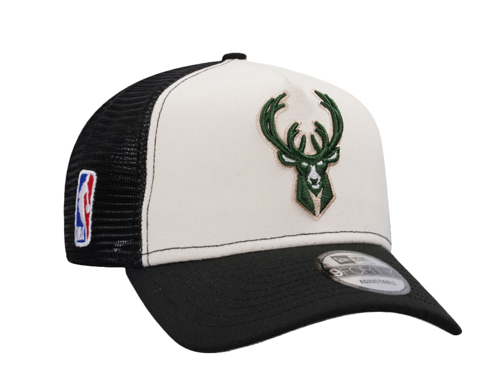 New Era Milwaukee Bucks Chrome Black Edition Trucker A Frame Snapback Casquette