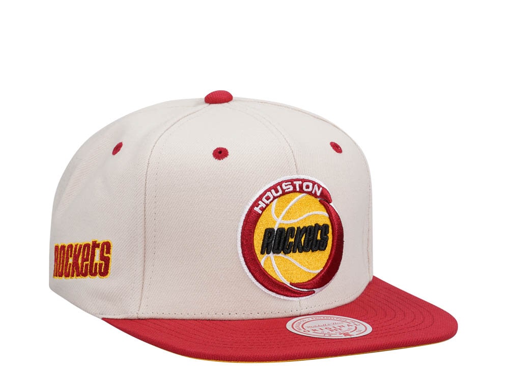 Mitchell & Ness Houston Rockets Sail Off White Two Tone Snapback Casquette