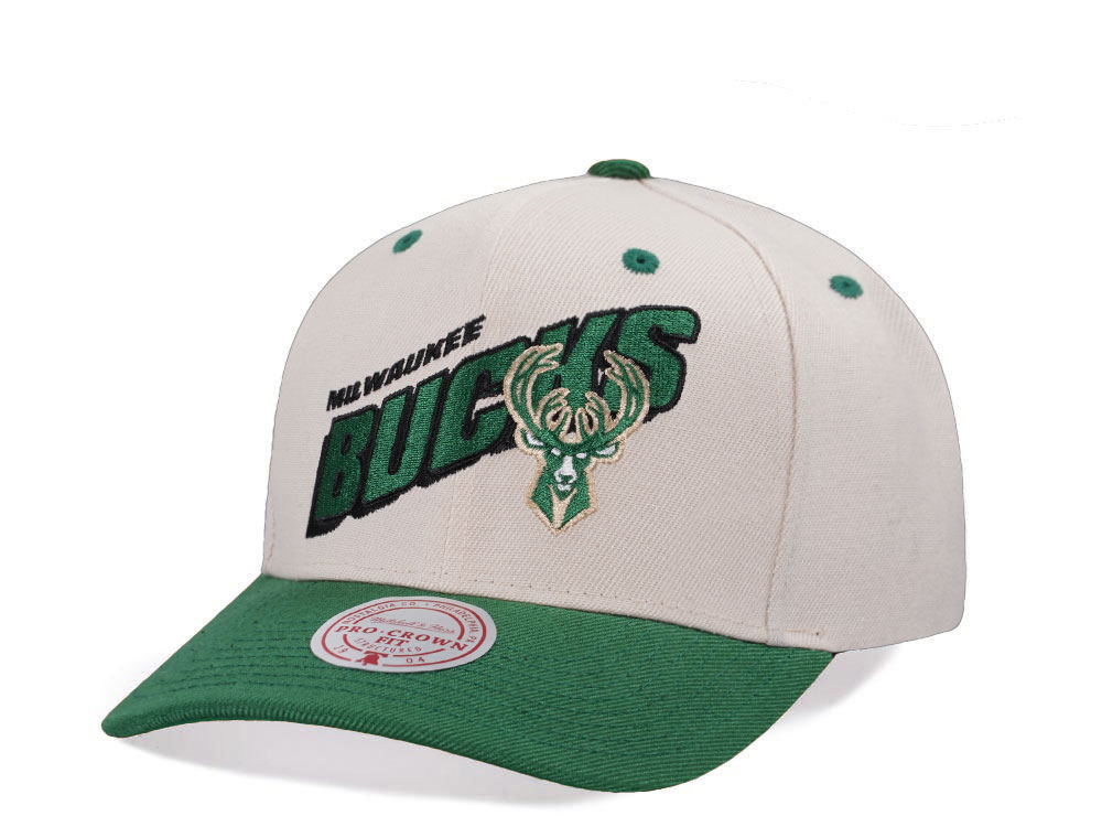 Mitchell & Ness Milwaukee Bucks Chrome Two Tone Pro Crown Fit Snapback Casquette