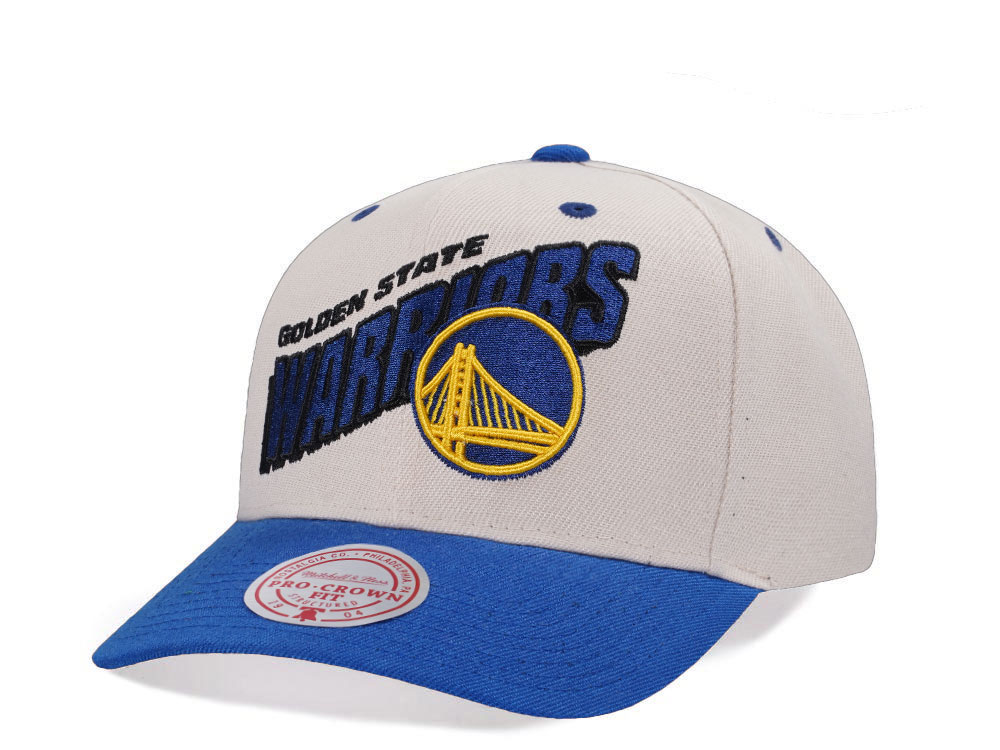 Mitchell & Ness Golden State Warriors Chrome Two Tone Pro Crown Fit Snapback Casquette