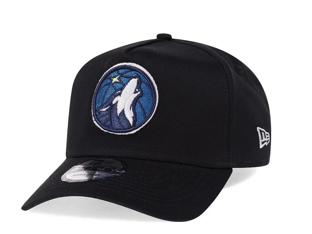 New Era Minnesota Timberwolves Black 9Forty A Frame Snapback Casquette