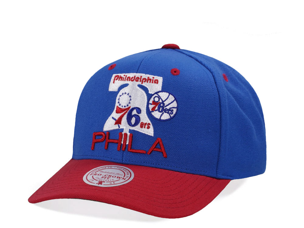 Mitchell & Ness Philadelphia 76ers Two Tone Pro Crown Fit Snapback Casquette