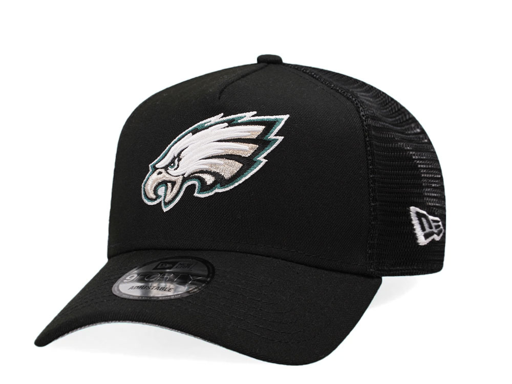 New Era Philadelphia Eagles Black Trucker A Frame 9Forty Snapback Casquette