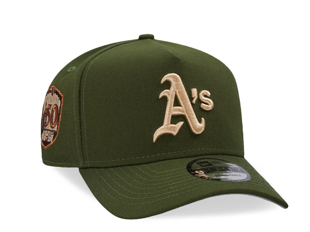 New Era Oakland Athletics 50th Anniversary Olive Copper A Frame 9Forty Snapback Casquette