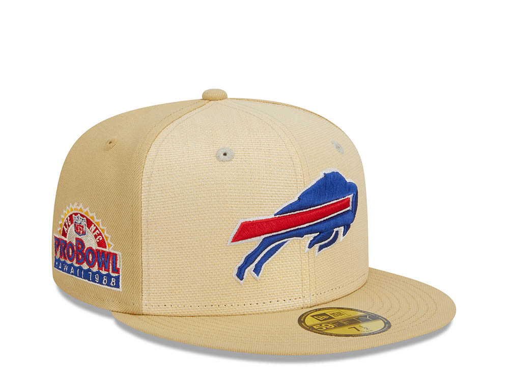 New Era Buffalo Bills Pro Bowl Hawaii 1988 Raffia Front Vegas Gold Edition 59Fifty Fitted Casquette