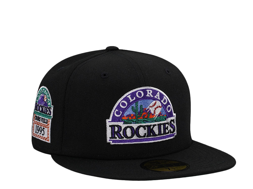 New Era Colorado Rockies Coors Field Black Throwback Edition 59Fifty Fitted Casquette