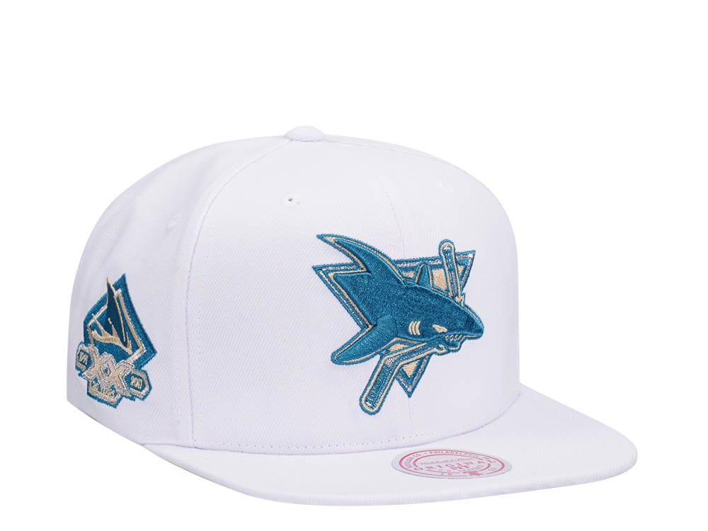 Mitchell & Ness San Jose Sharks 20th Anniversary Winter White Snapback Casquette