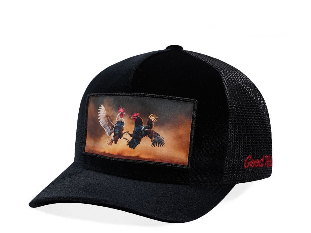 Good Hats Fight Black Velour Trucker Snapback Casquette