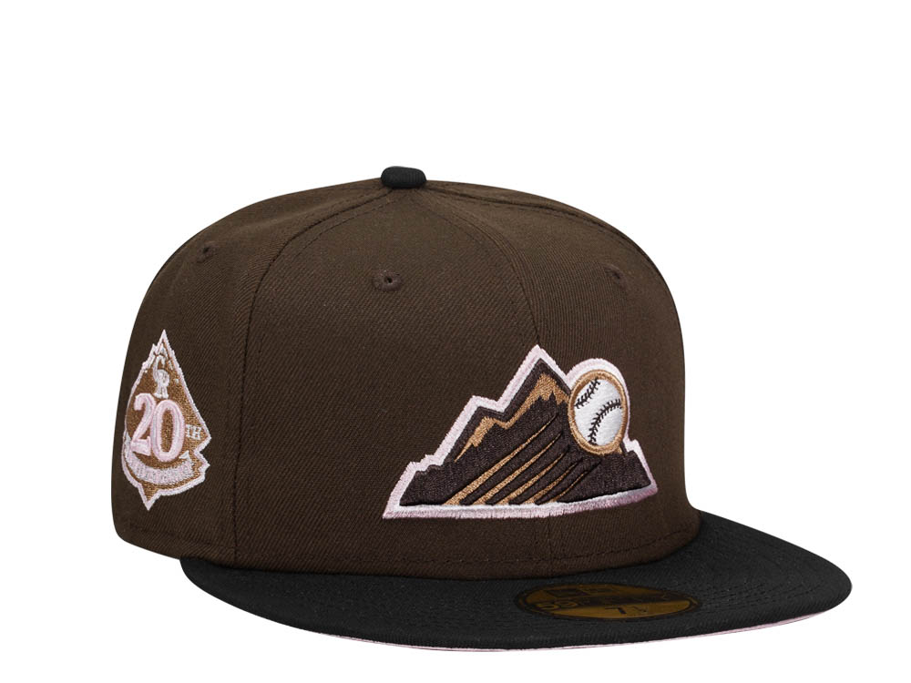 New Era Colorado Rockies 20th Anniversary Chocolate Pink Two Tone Edition 59Fifty Fitted Casquette