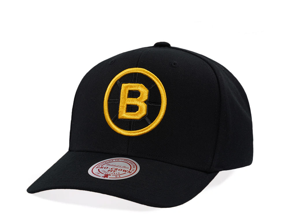 Mitchell & Ness Boston Bruins Pro Crown Fit Vintage Black Snapback Casquette