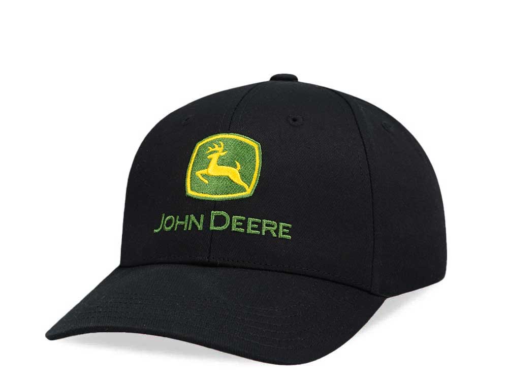 John Deere Logo Classic Cap Black Strapback Casquette