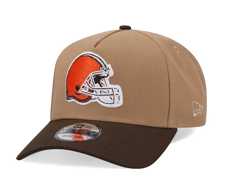 New Era Cleveland Browns Khaki Two Tone Edition 9Forty A Frame Snapback Casquette