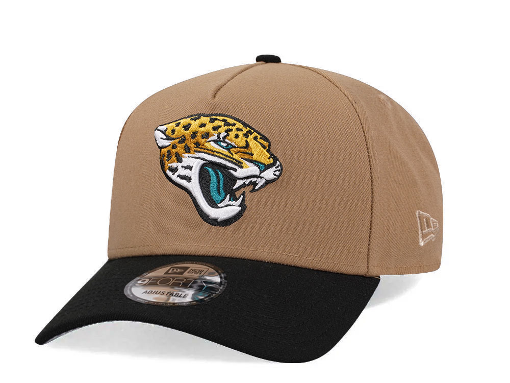 New Era Jacksonville Jaguars Khaki Two Tone Edition 9Forty A Frame Snapback Casquette