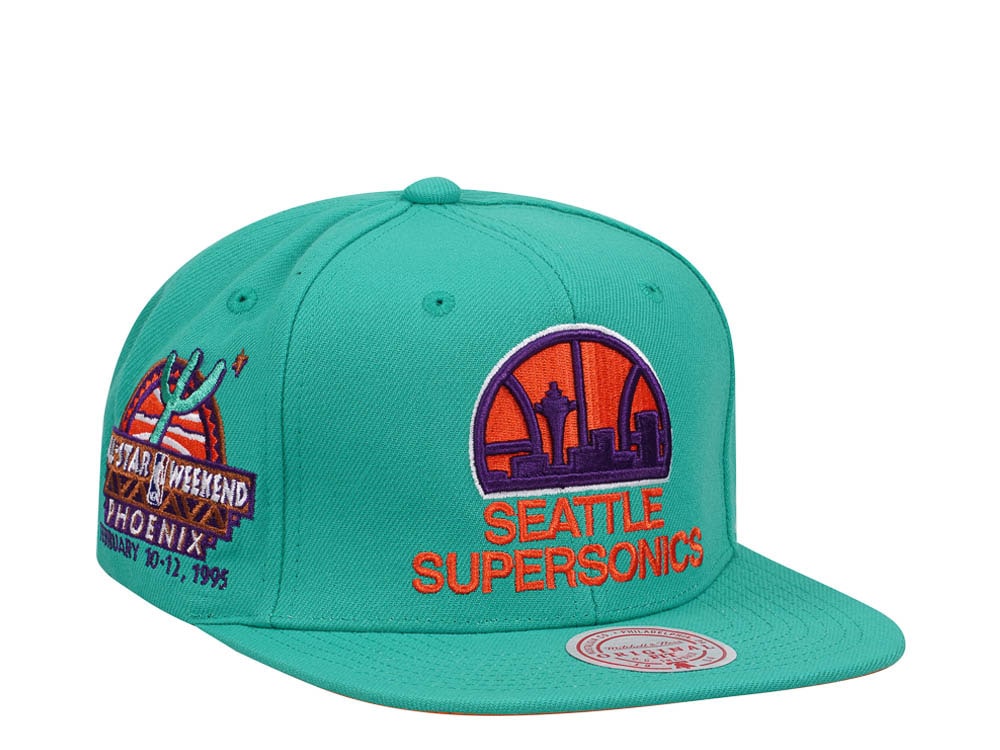 Mitchell & Ness Seattle Supersonics Desert Green Hardwood Classic All Star Weekend Snapback Casquette