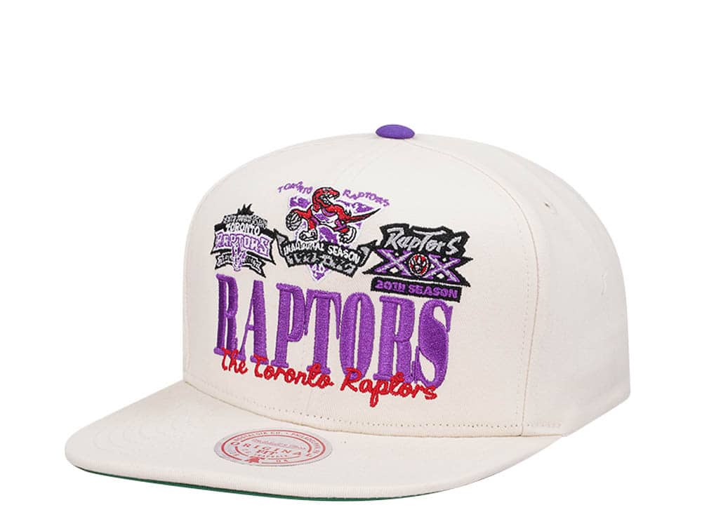 Mitchell & Ness Toronto Raptors Reframe Retro Off White Snapback Casquette