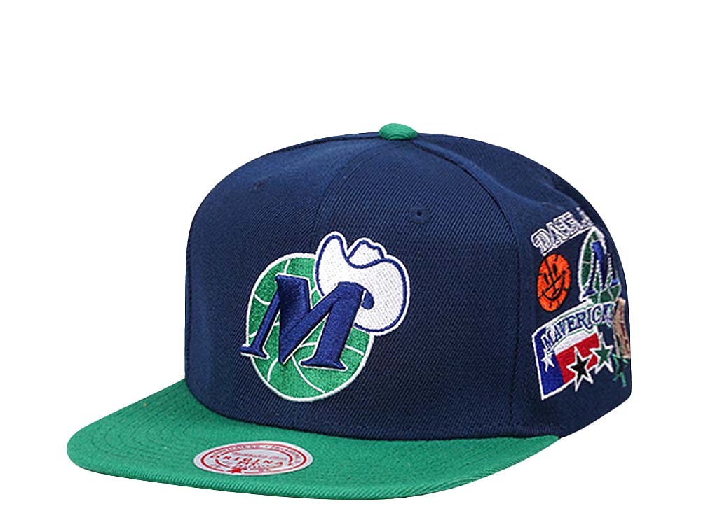 Mitchell & Ness Dallas Mavericks Patch Overload Hardwood Classic Snapback Casquette