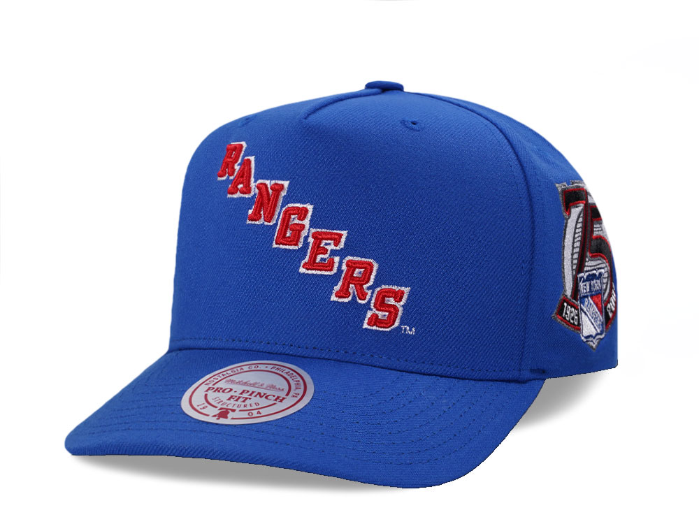 Mitchell & Ness New York Rangers 75th Anniversary Pro Pinch A Frame Snapback Casquette