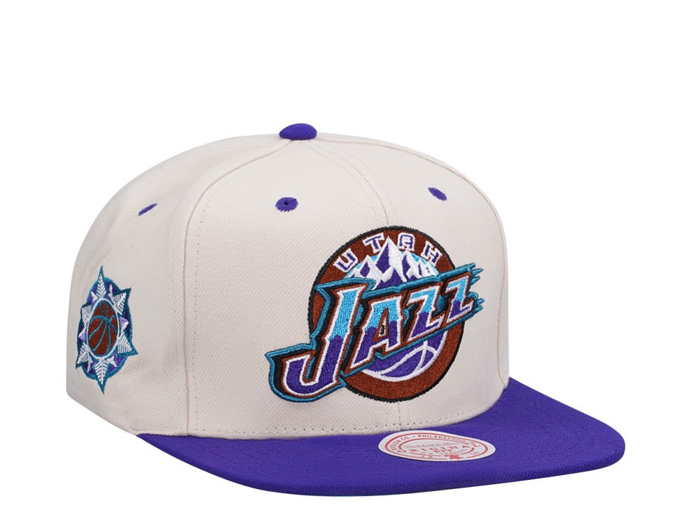 Mitchell & Ness Utah Jazz Sail Off White Two Tone Snapback Casquette