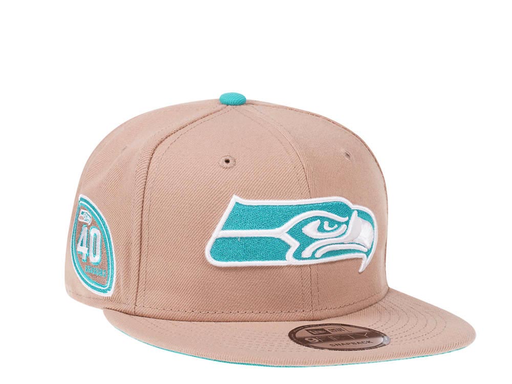 New Era Seattle Seahawks 40 Seasons Camel Mint Edition 9Fifty Snapback Casquette