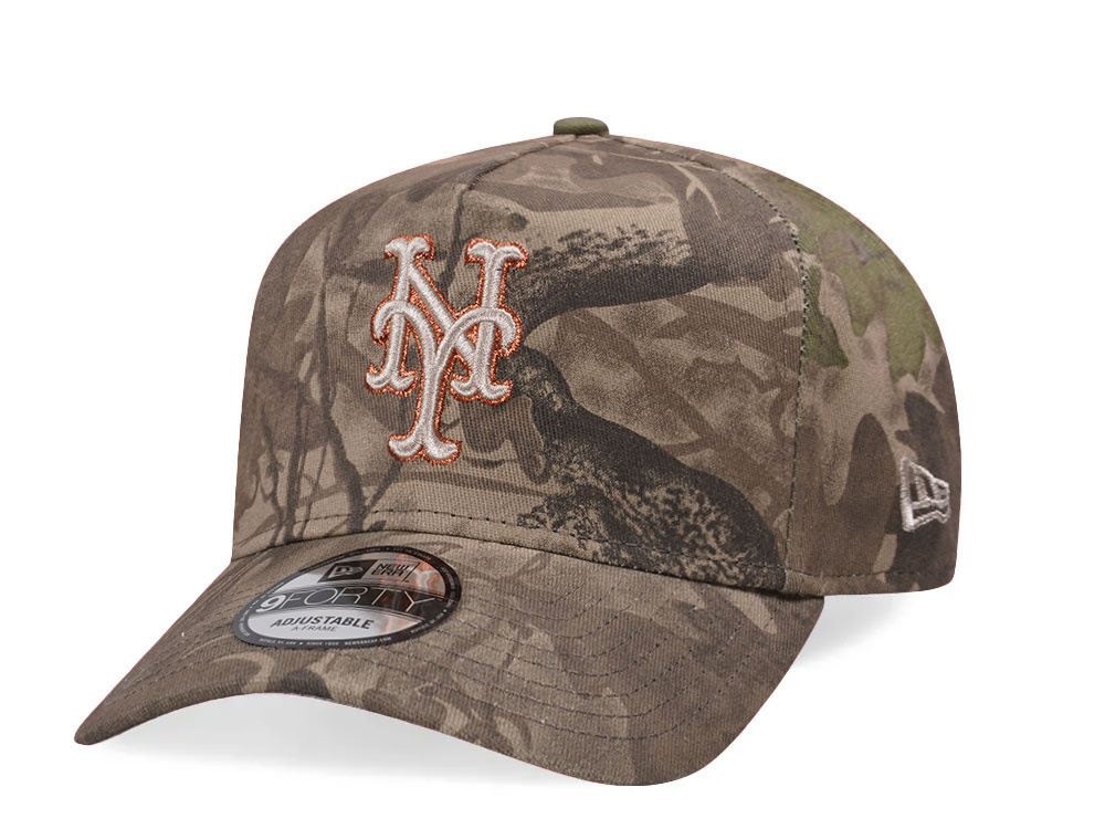 New Era New York Mets Leaf Camo Copper 9Forty A Frame Snapback Casquette