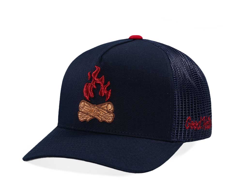 Good Hats Camp Fire Navy Trucker Edition Snapback Casquette