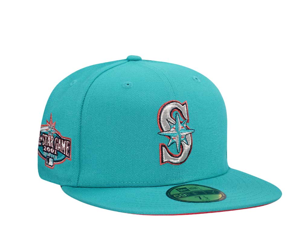 New Era Seattle Mariners All Star Game 2001 Teal Pink Edition 59Fifty Fitted Casquette