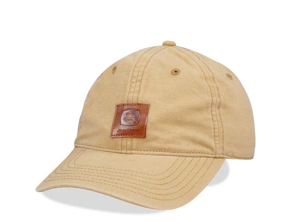 John Deere Stone Washed Logo Brown Strapback Casquette