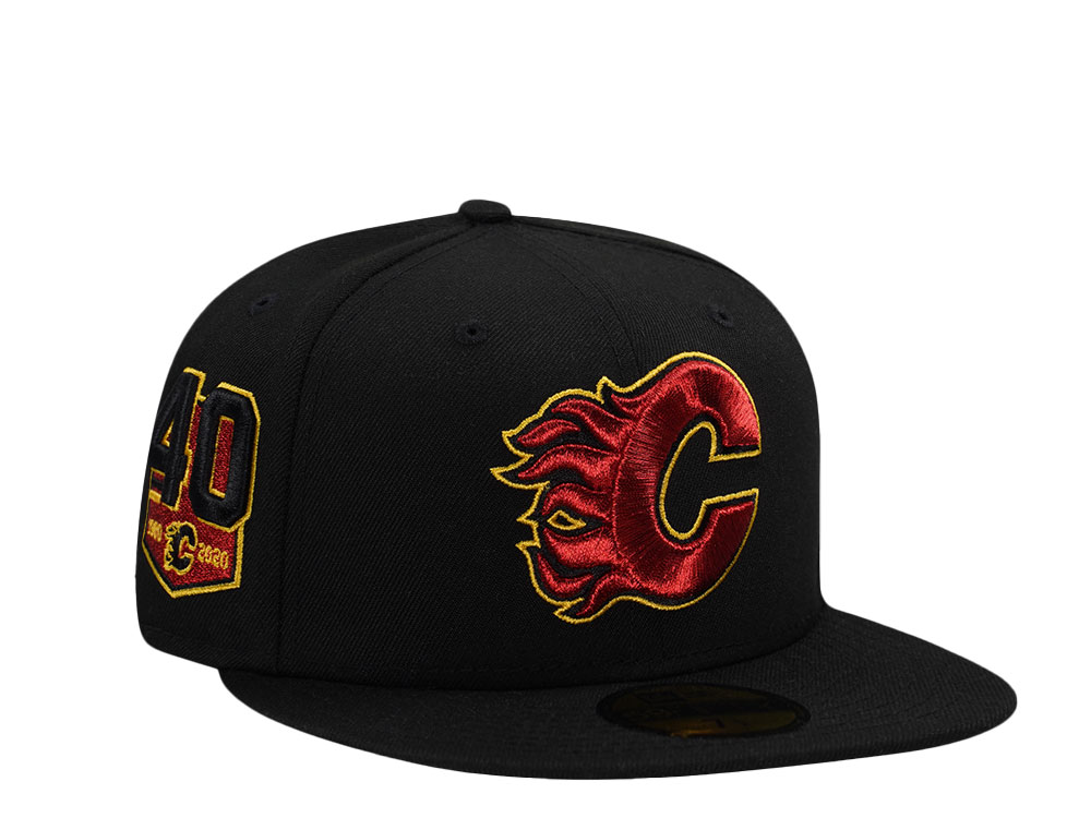 New Era Calgary Flames 40th Anniversary Black Metallic Edition 59Fifty Fitted Casquette